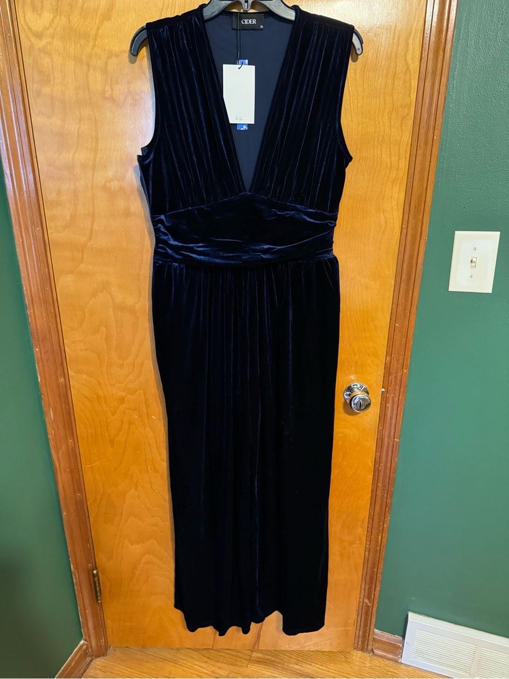 Navy velvet jumpsuit